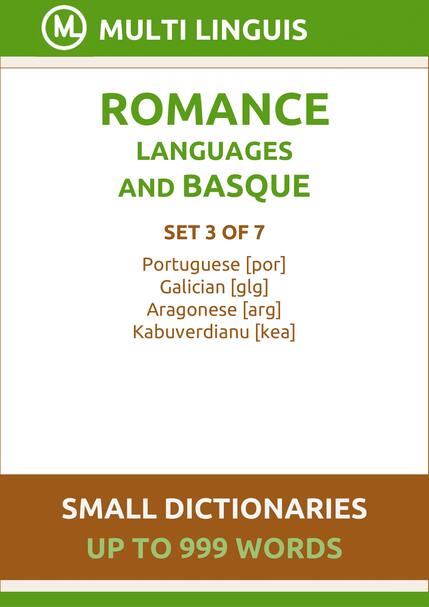 Romance Languages and Basque Language (Small Dictionaries, Set 3 of 7) - Please scroll the page down!